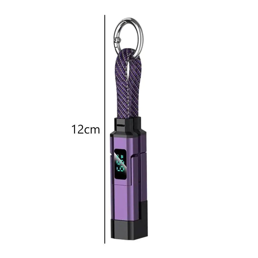 4-in-1 Keychain USB C Cable with V/A/W Display 65W Fast Char