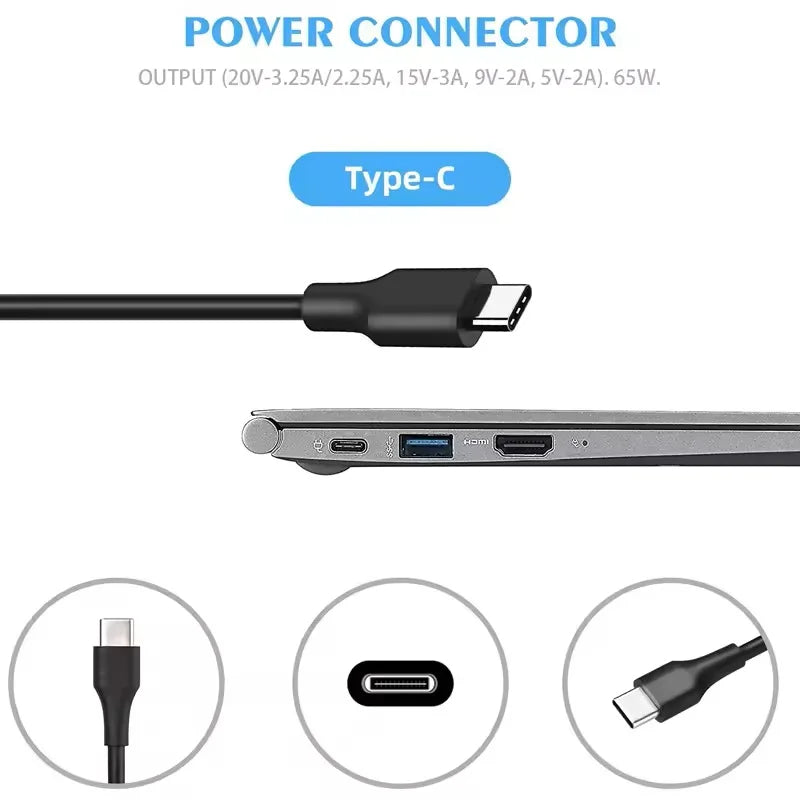 P D65W 20V3.25A Type C Car Charger Universal 12V-24V USB C L