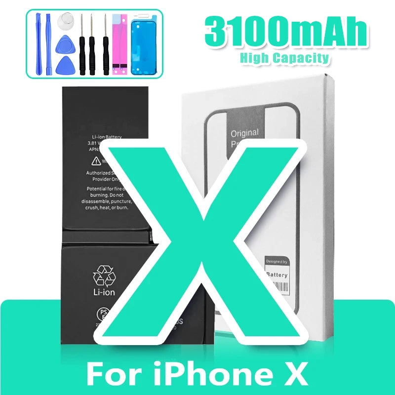 Battery for iPhone 6S 6 Plus 7 8 X XR XS Max 11 11 Pro Mobile Phone Replacement Cell High Capacity with Free Tools Set DIY