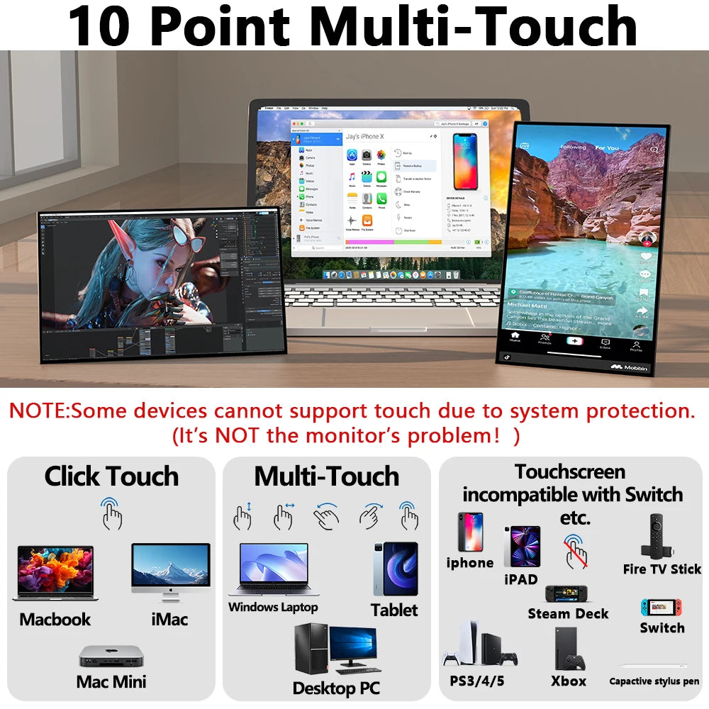 13.3 Portable Touch Screen Monitor Display 1920 1200 16 10 I