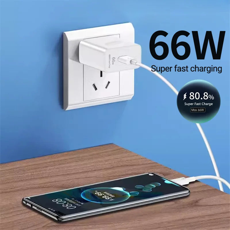 6A 66W Super Fast Charger For Huawei Mate 40 50 60 P50 P60 N