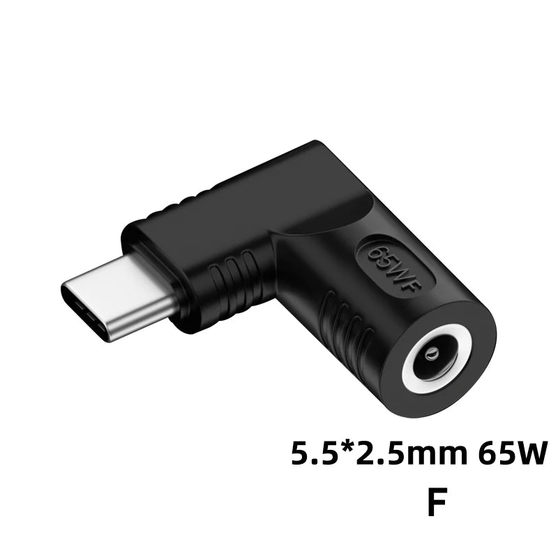 DC to Type C PD Power Jack Connector Universal Laptop Charger to 65W USB C PD Adapter Converter for Macbook POCO Samsung Xiaomi