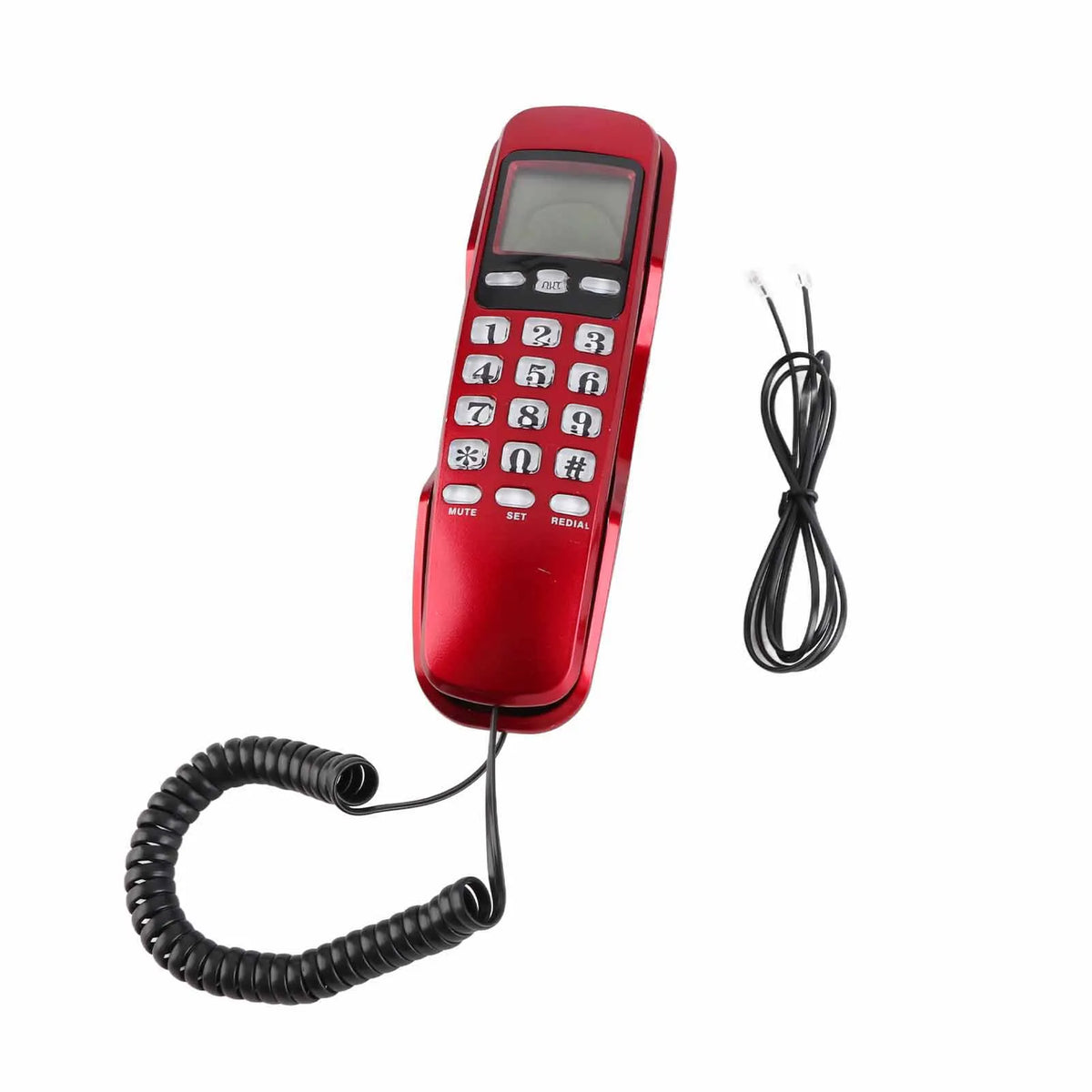Home Telephone Mini Wall Telephone Home Hotel Incoming Caller ID LCD Display Landline Phone Telephone Wired Telephone