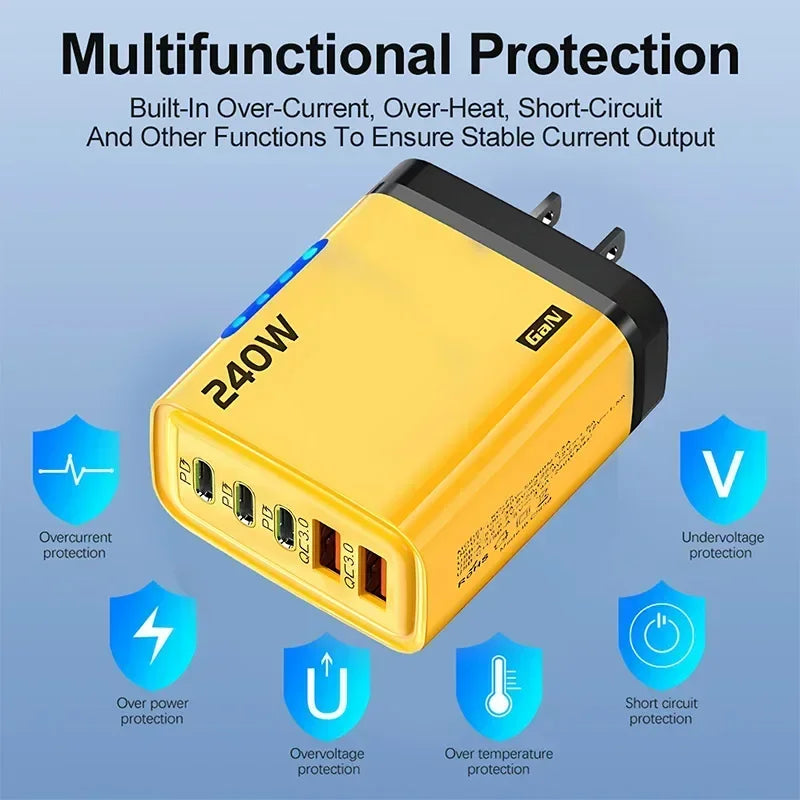 5 Ports USB PD Charger Type C Quick Charge Fast Charging Wal