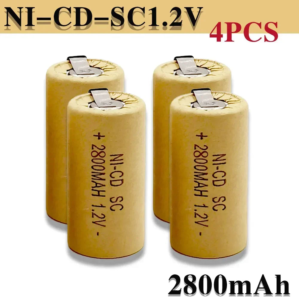Hot Seller 1.2V 2200mAh/2800mAh Nickel-Cadmium Rechargeable Battery Suitable for Use as a Replacement Battery in Multiple Power