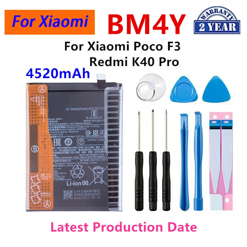 100% Orginal BM4Y 4520mAh Battery For Xiaomi Poco F3 /Redmi 