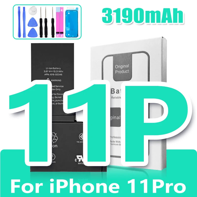 Battery for iPhone 6S 6 Plus 7 8 X XR XS Max 11 11 Pro Mobile Phone Replacement Cell High Capacity with Free Tools Set DIY