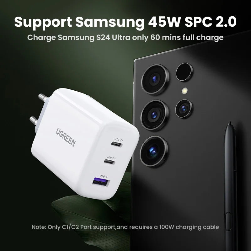 UGREEN 65W PD Charger Quick Charge 4.0 3.0 Type C PD USB Cha