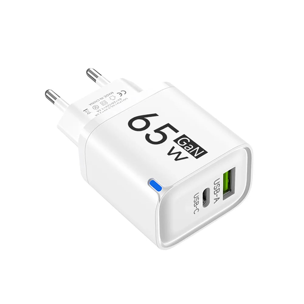 65W GaN USB Charger Type C Fast Charging Mobile Phone Charge