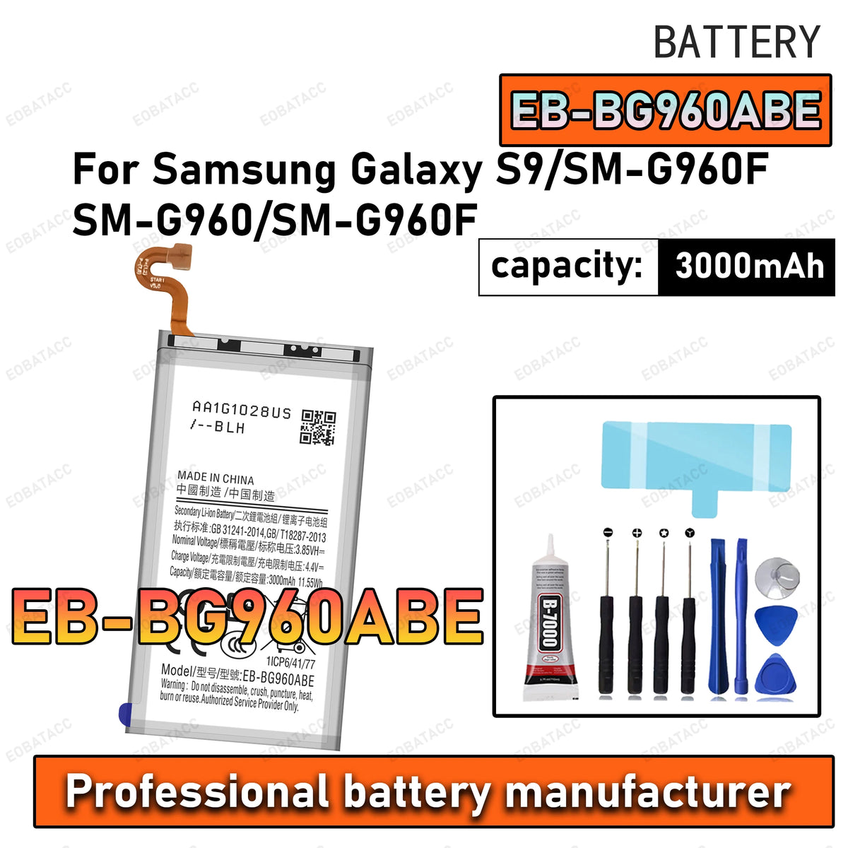 100% New Zero Cycle EB-BG960ABE Battery For Samsung Galaxy S