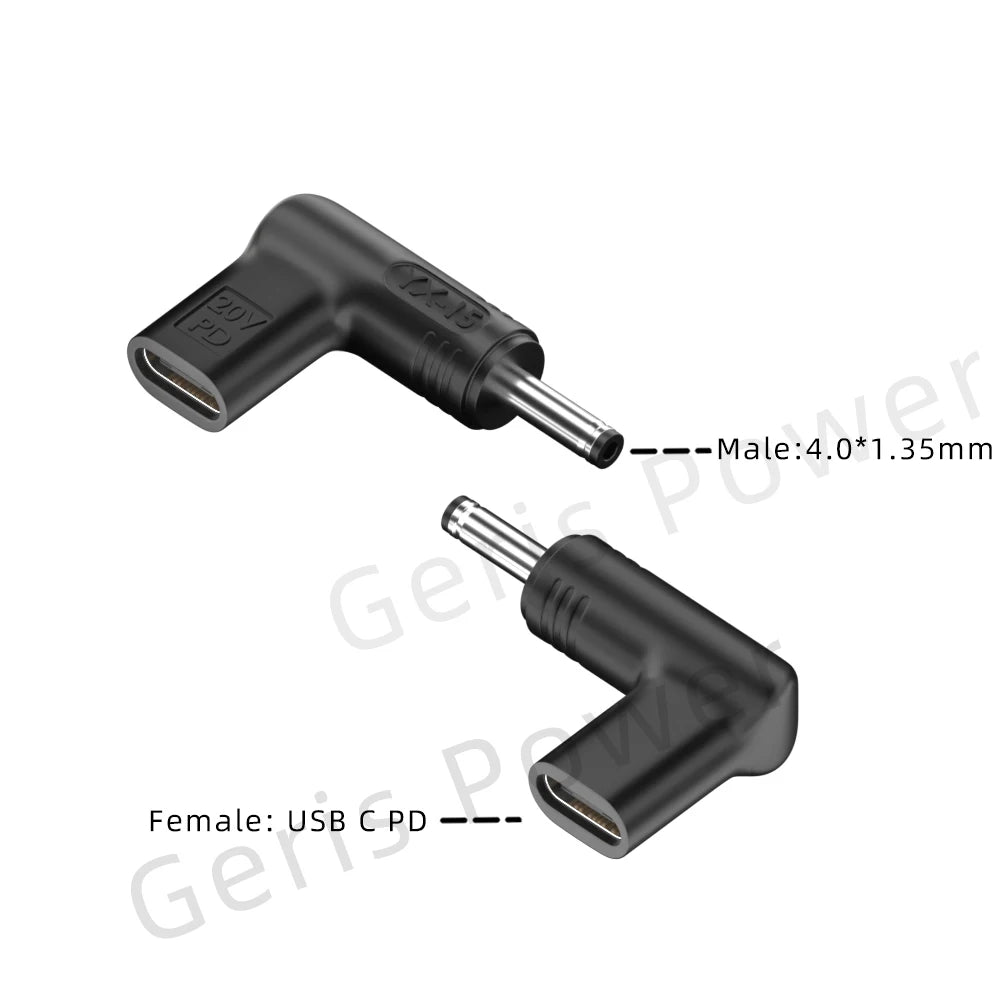 65W 90W 100W USB Type C PD to DC 4.5x3.0 7.4x5.0 4.0x1.35 5.5x2.5 5.5x1.7 3.0x1.1mm Laptop Charger Converter for Lenovo Asus Hp