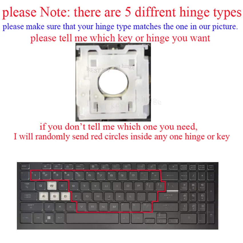 Single Keyboard Key hinge Rubber For Asus TUF Gaming A15 F15