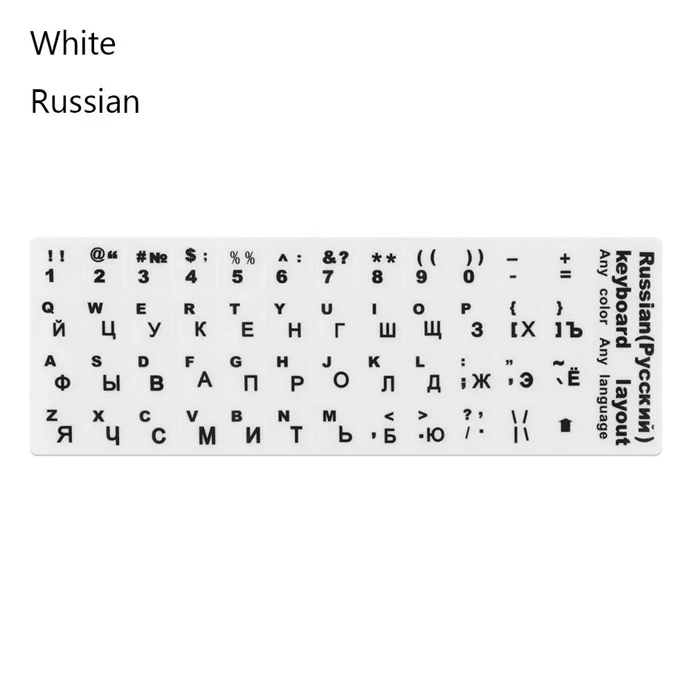 Wear-resistant Keyboard Stickers Spanish/English/Russian/Deutsch/Arabic/Italian/Japanese Letter Replacement For Laptop PC