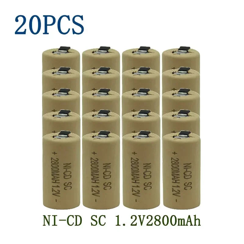 Hot Seller 1.2V 2200mAh/2800mAh Nickel-Cadmium Rechargeable Battery Suitable for Use as a Replacement Battery in Multiple Power
