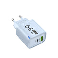 GaN 65W USB Type C Fast Charger 2 in 1 Portable Phone Wall Charger Quick Charge EU US UK Plug For iPhone Samsung Xiaomi Huawei