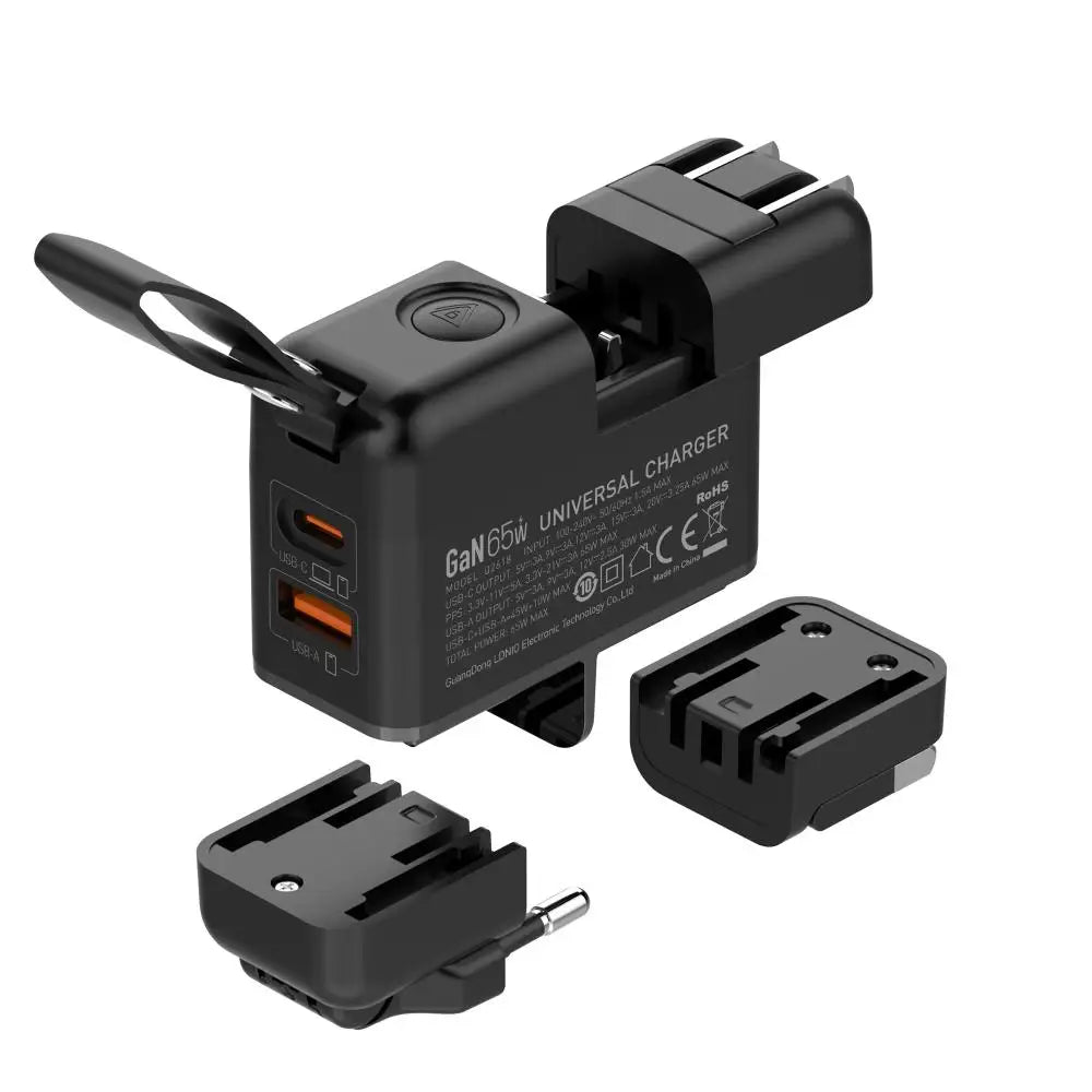 LDNIO GaN 65W Fast Charger Type C Universal Travel Adapter With US EU UK AUS Plug All-in-One Portable USB Charger For Travel