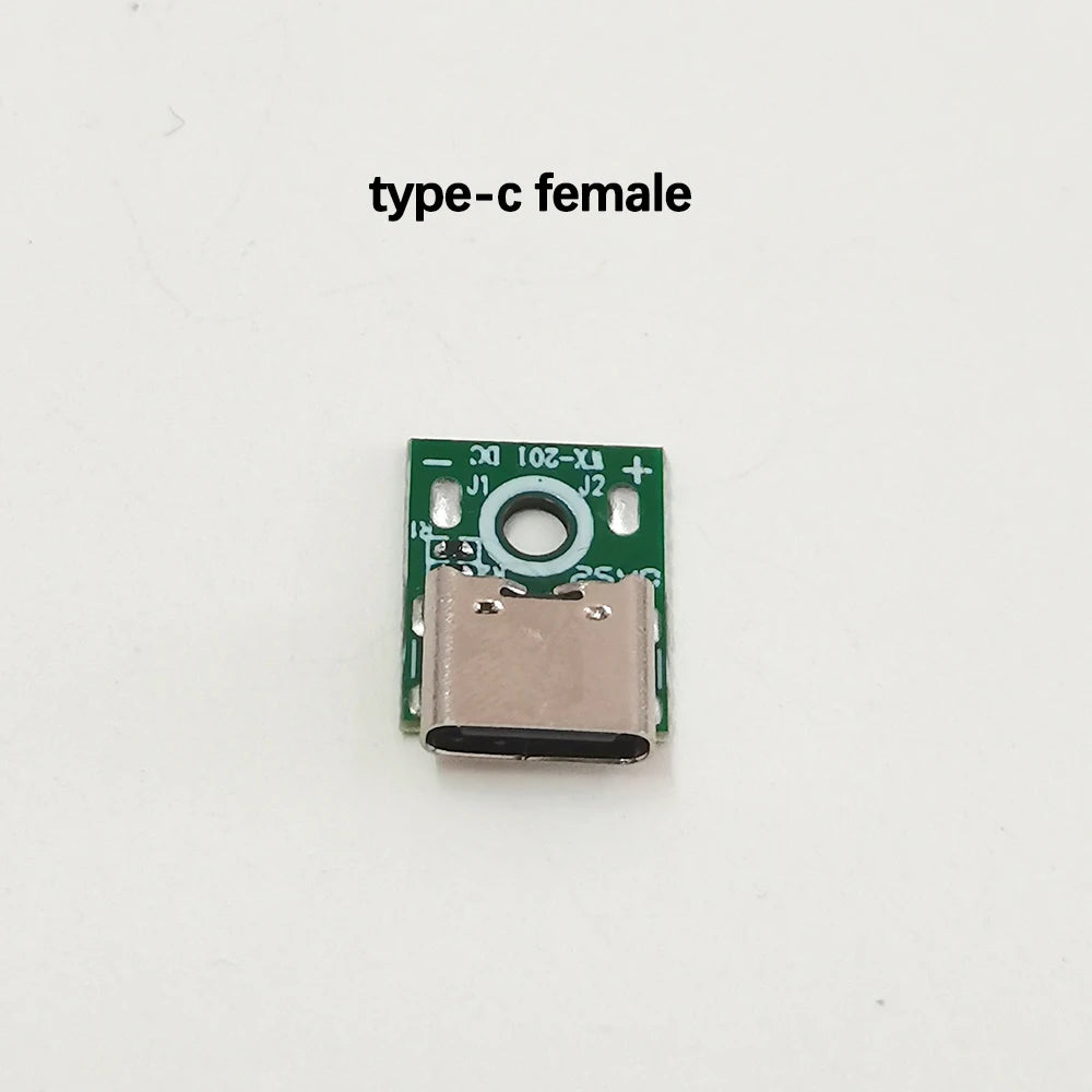 1PC 2A Micro/Mini USB Jack 3.1 Type-C 5V Female Connector Jack Charging Port USB Test Board Type C Socket With Solder Wire PH2.0