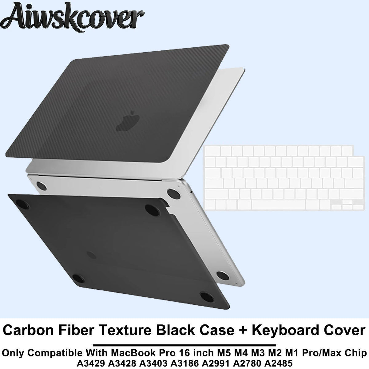 For MacBook Pro16 inch Case M5 2026-2021 M4M3M2M1 A3429 A3428 A3403 A3186 A2991 A2780 A2485 Protective Hard Shell&Keyboard Cover
