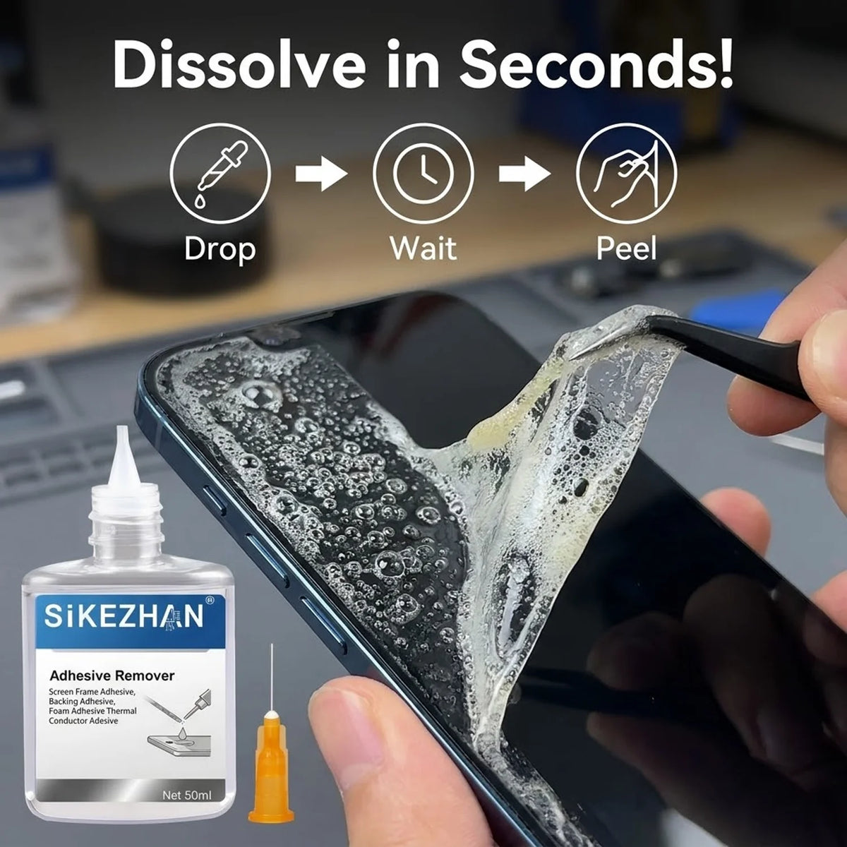 SiKEZHAN 50ml Phone Screen Adhesive Remover Liquid LCD Frame