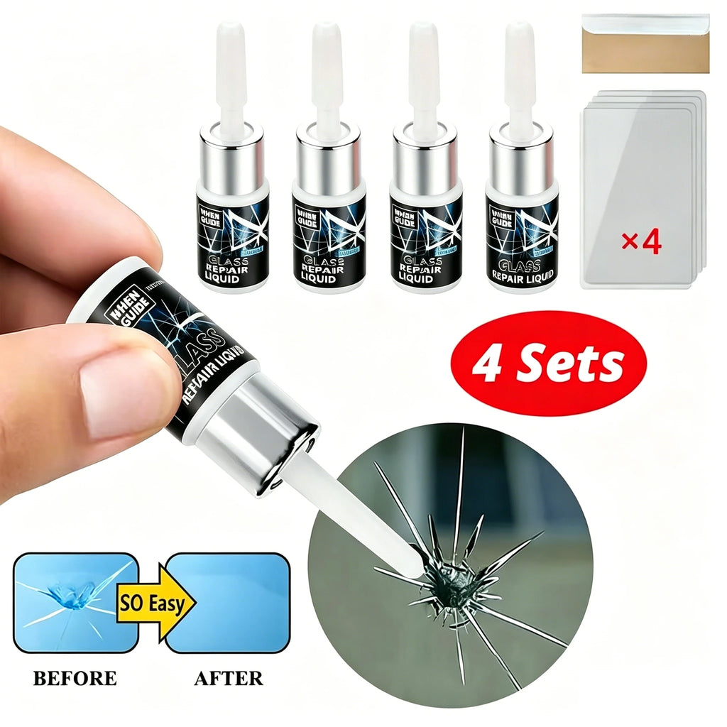 1/4 Piece Car Windshield Crack Repair Tool DIY Window Phone 
