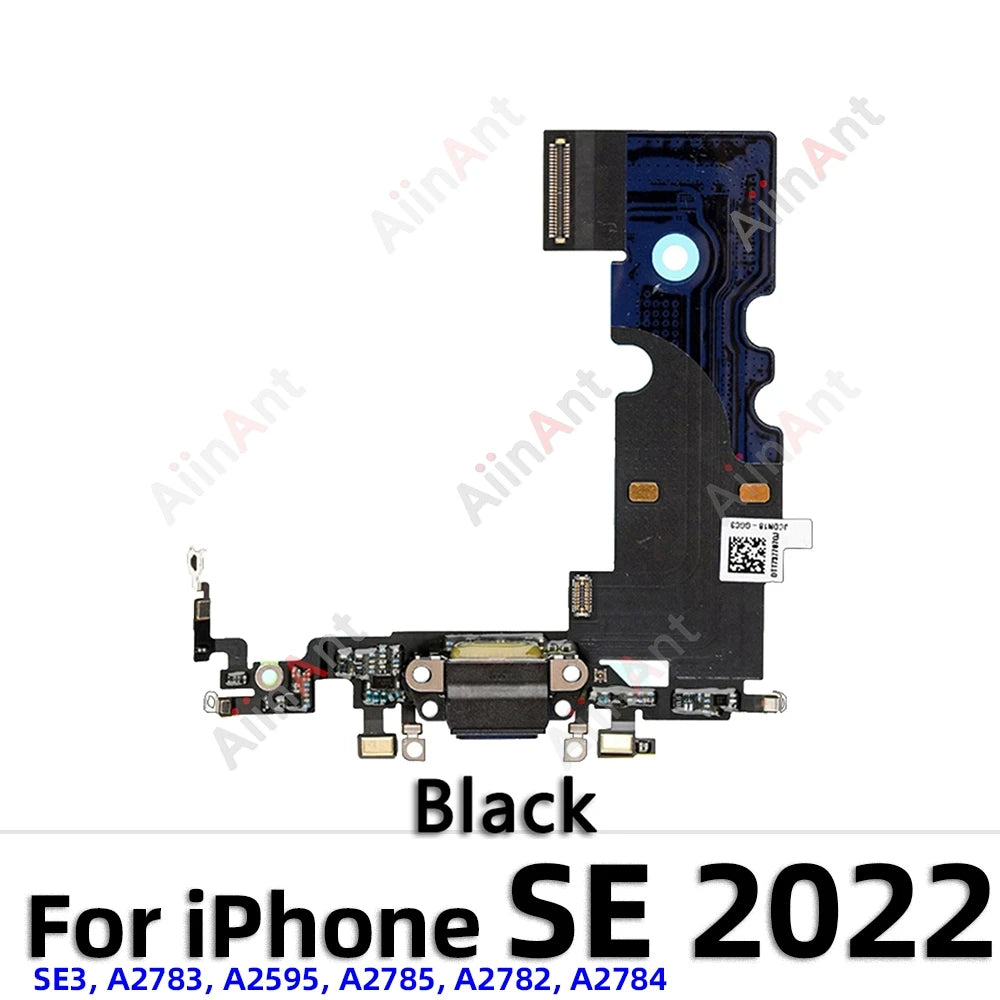 AiinAnt Dock USB Mic Board Charger Connector Fast Charging Port Flex Cable For iPhone 5s 6 6s Plus SE 2 3 2020 2022 Phone Parts