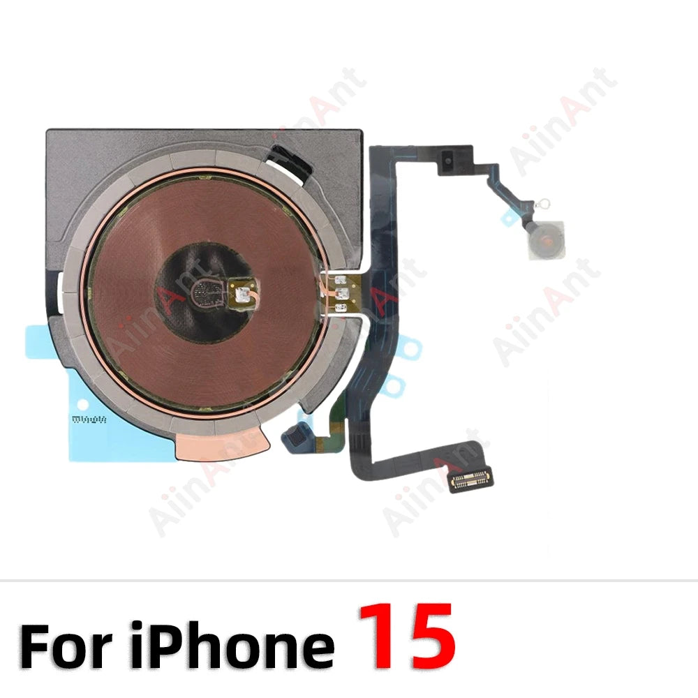 AiinAnt Power Volume Flash Light NFC Wireless Charging Flex Cable For iPhone 12 13 14 15 Pro Max Mini Plus Phone Repair Parts