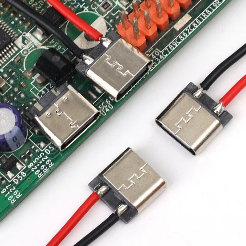 10/5Pcs Type-C 2P Welding USB-C Phone Charging Socket Easy T