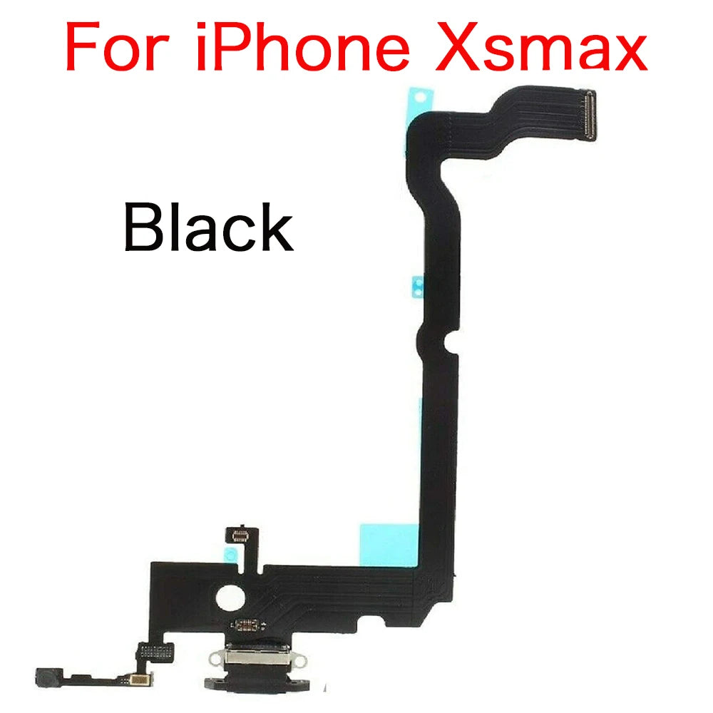 Charging Port Flex For iPhone X XR XS Max USB Charger Dock Connector Flex Cable With Mic Module Replacement Parts