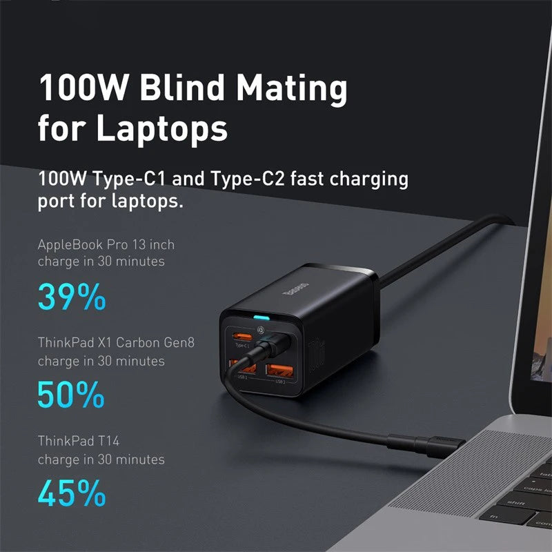 Baseus 100W 65W GaN Charger Desktop Laptop Fast Charger 4 in