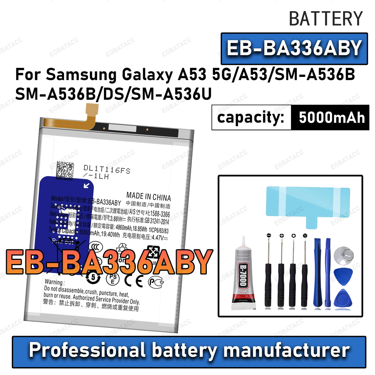 100% New Zero Cycle EB-BA336ABY Battery For Samsung Galaxy A
