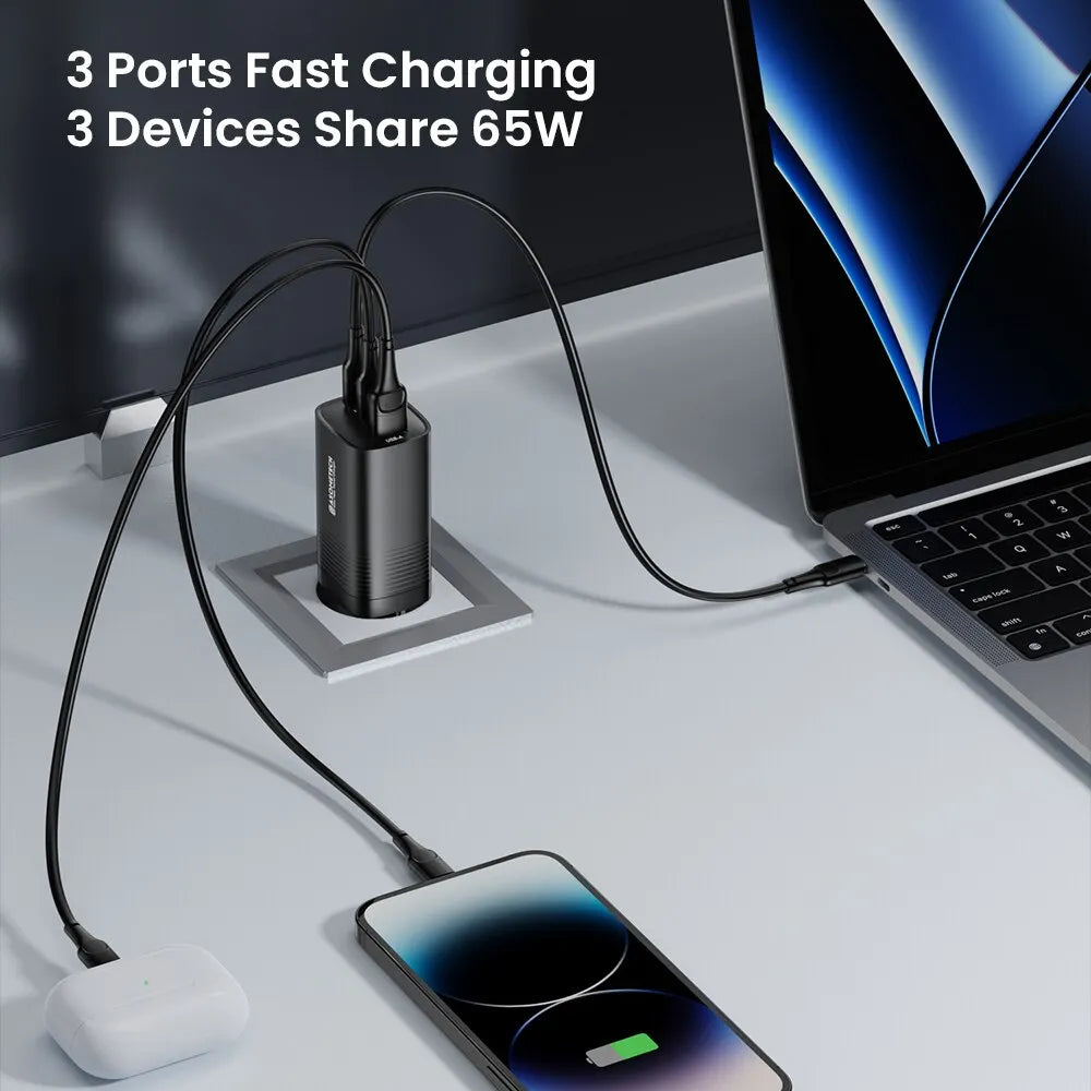 ASOMETECH GaN USB Type C Charger 65W 45W PPS PD QC4.0 Quick 