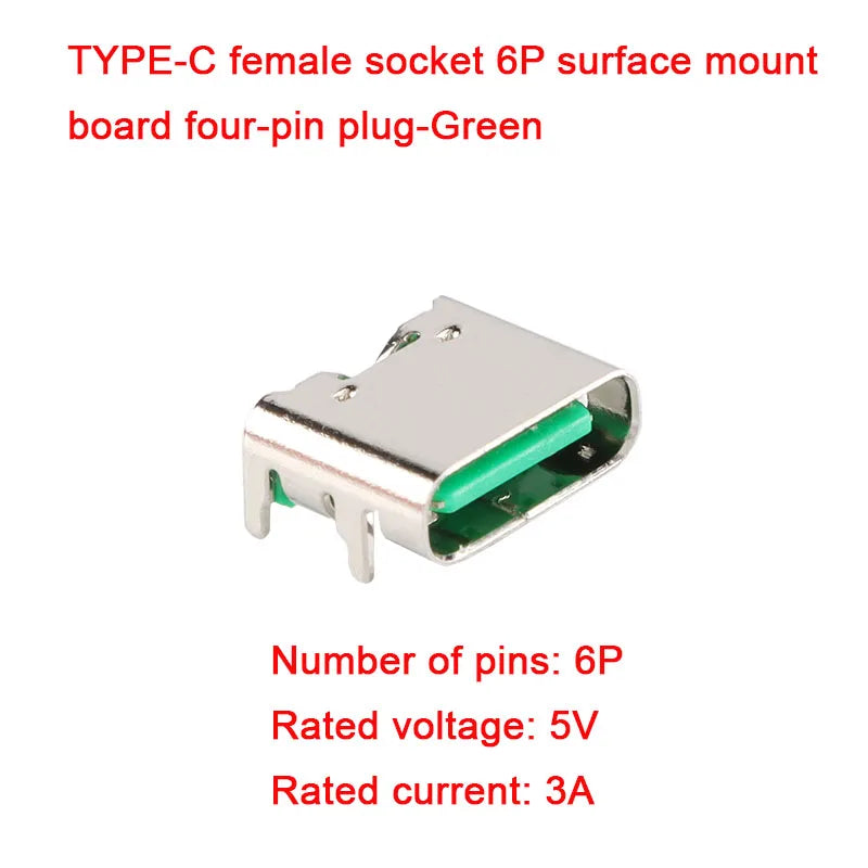 10Pcs/5Pcs USB Connector Type C Female Charging Port Jack 2/6/16 Pin Type-C Socket PCB Soldering SMD SMT DIY Repair Adapter