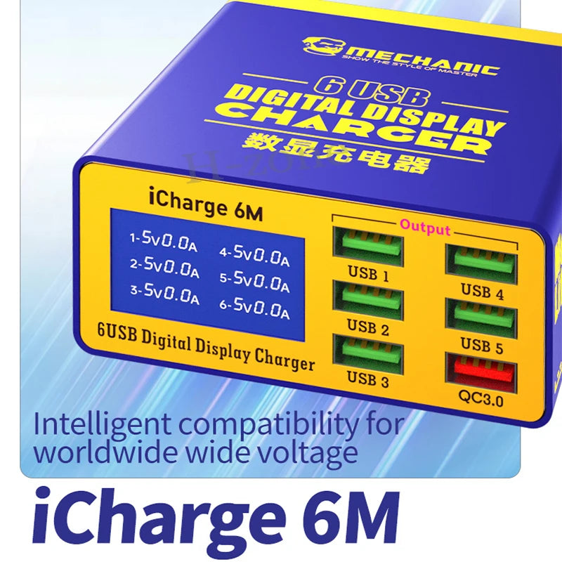 MECHANIC iCharge 6M USB 6-port charger fast charge smart dig