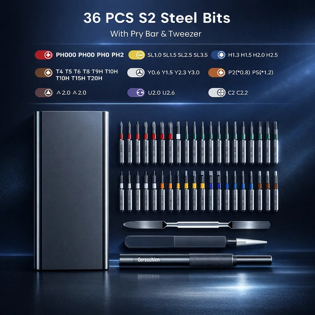 Precision Screwdriver Set Screwdriver Kit with 36 Long S2 Bi