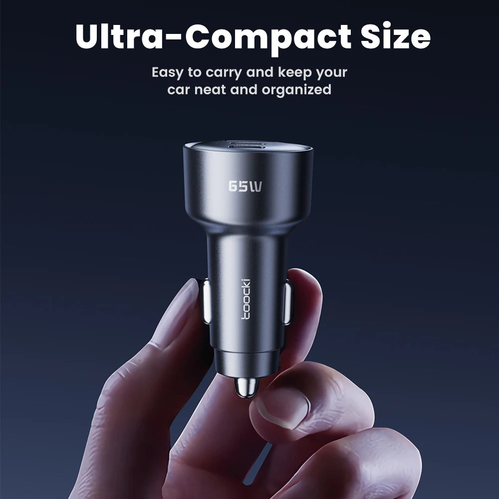 Toocki 65W USB C Car Charger Dual Type C Phone Charger PD 3.