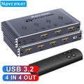 Navceker KVM USB C Switch with Controller 4 Computers Share 