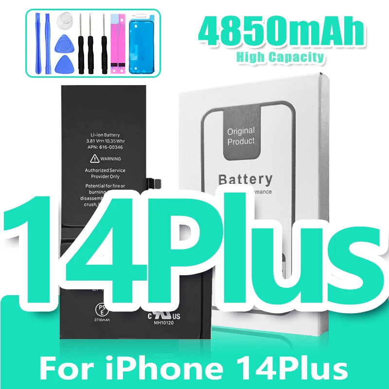 0 Cycle Replacement Battery for iPhone 11 12 13 14 Pro Max Mini High Capacity Phone for Apple iPhone with Free Repair Tools Set