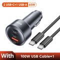 Toocki 65W USB Car Charger Type C 3 Ports Fast Charge PPS PD 3.0 QC USB C Car Phone Charger For iPhone 16 Xiaomi Huawei Samsung