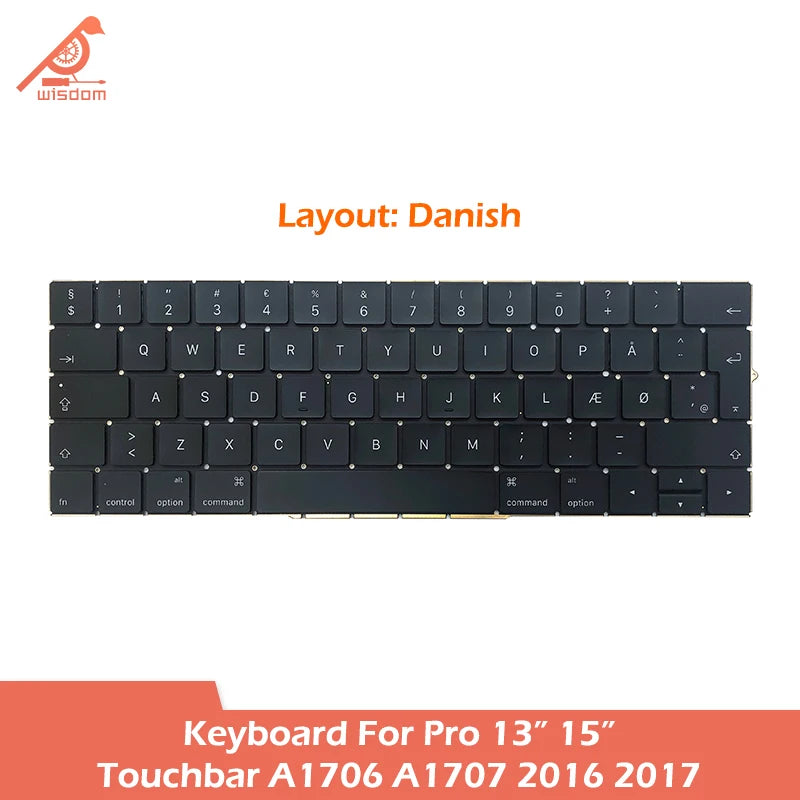 Laptop A1706 A1707 Keyboard For Macbook Pro Retina 13 15 Touchbar A1706 A1707 Keyboard Replacement 2016 2017