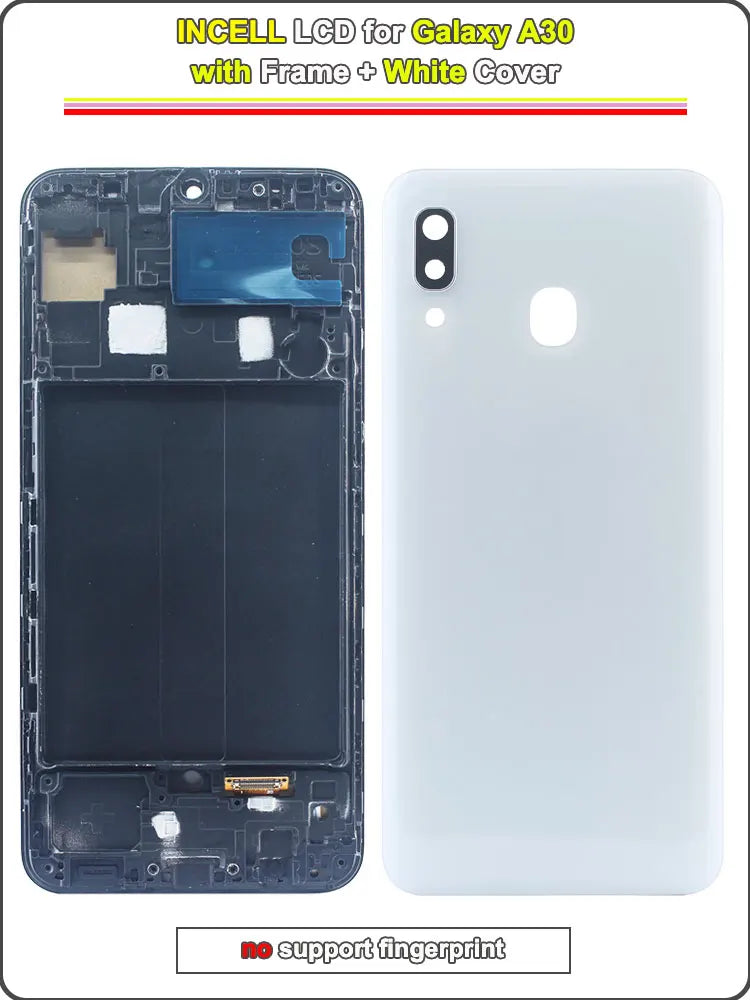 AMOLED LCD for Samsung Galaxy A30 LCD Display Touch Screen Digitizer Assembly for Samsung A30 A305F A305G Phone LCD with Frame