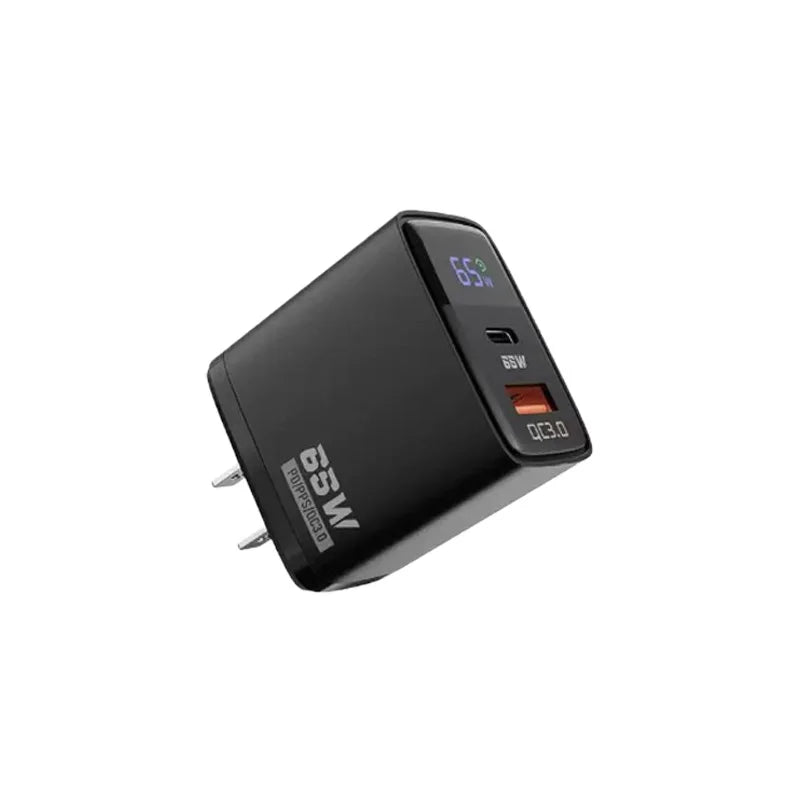 New 65W Fast Charger PD QC3.0 USB Type C 2Port Wall Cell Phone Charger With Digital Display Adapter For iPhone Samsung Huawei