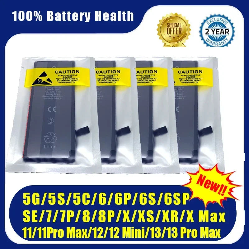 5pcs/Lot 0 Cycle Battery For iPhone 4 4S 5 5S 5C SE 6 6S 7 8