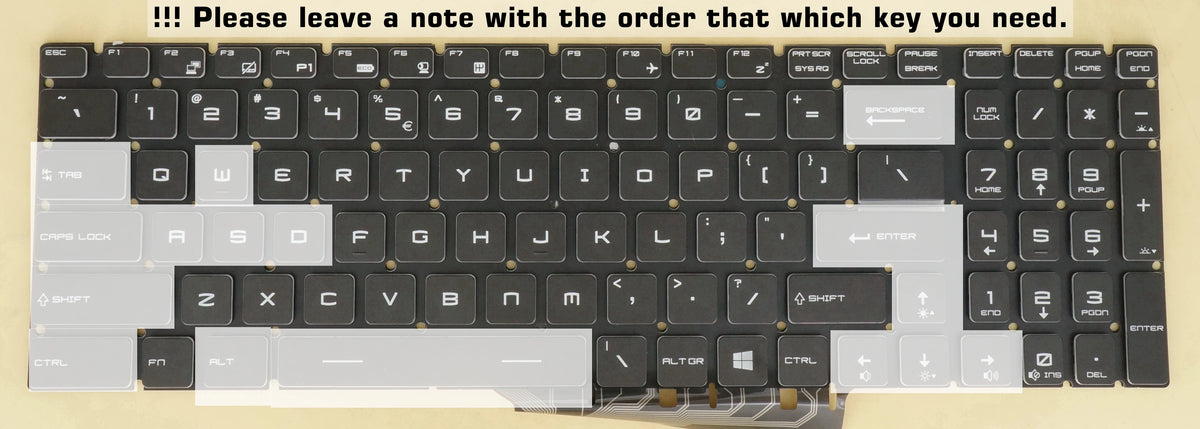 Laptop Keys For MSI GE63 GE63VR GE73 GE73VR GE75 GL75 GP75 GX63VR GE65 GS75 GT63 GT76 MS-16P1 MS-16P3 MS-17C1 MS-17C3 Darfon